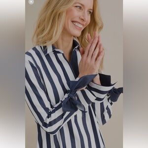 Chico's Navy and White Shirt *GREAT USED CONDITION*